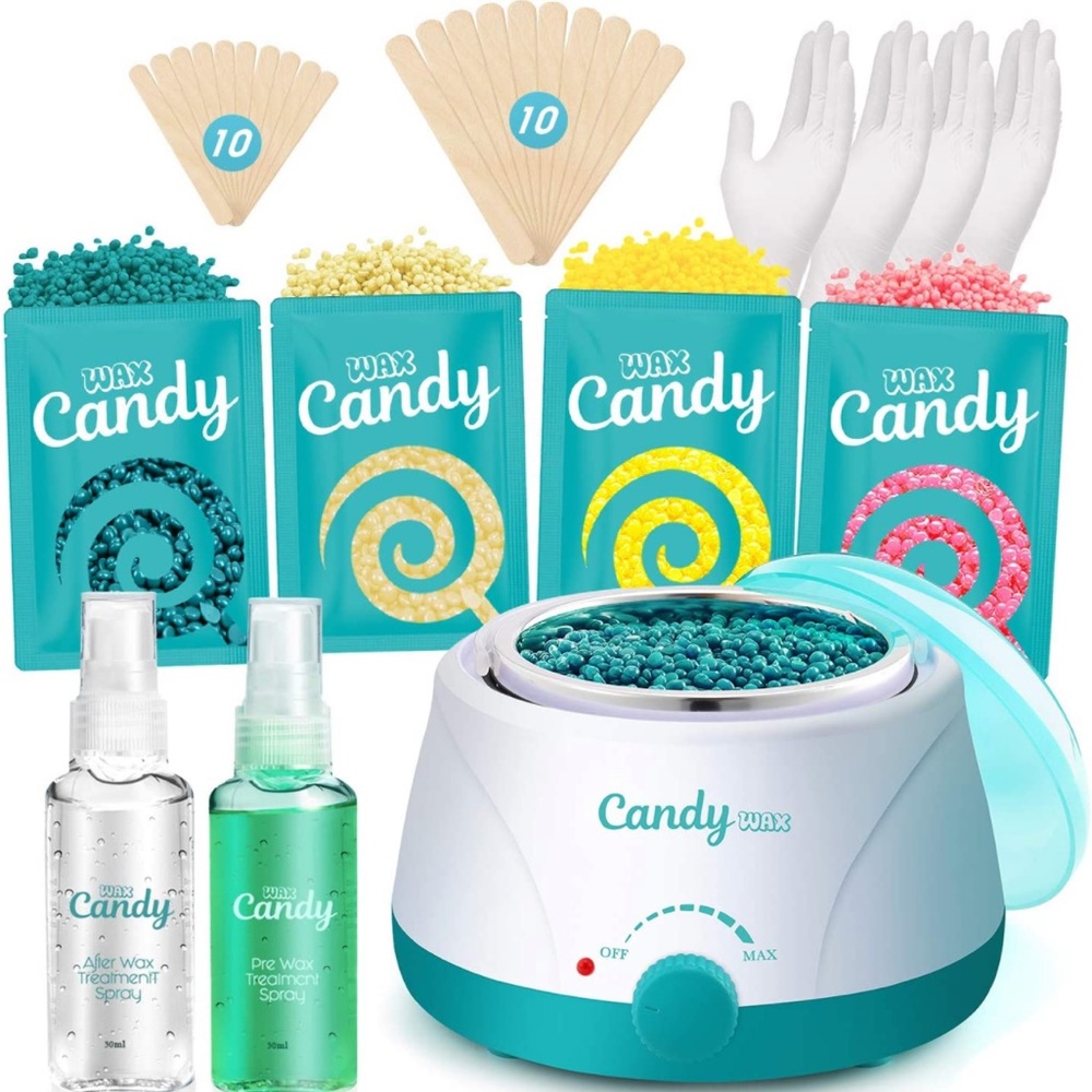Waxing Kit for Women - Wax Warmer with 4 Bags Painless Hard Wax